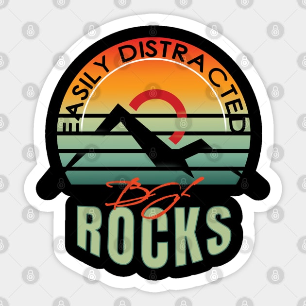 Easily distracted by rocks Sticker by TeeText